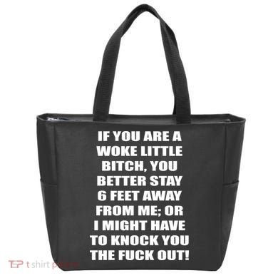 Funny Woke Little Bitch Tote Bag