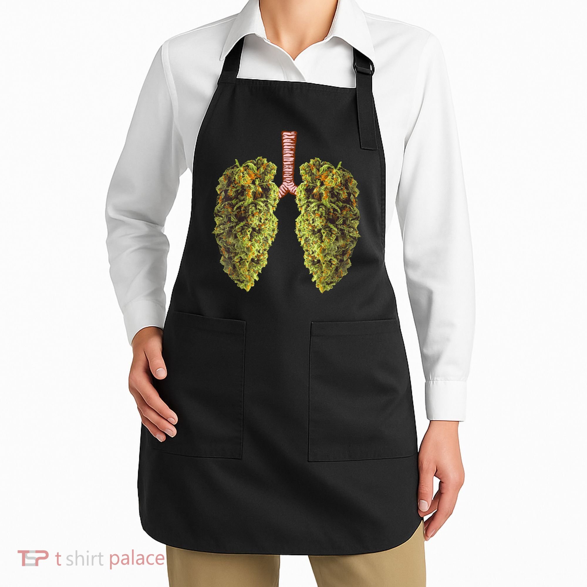Funny Weed Lung Marijuana Bud THC Lung TShirt Apron