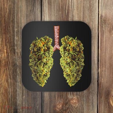 Funny Weed Lung Marijuana Bud THC Lung TShirt Coaster