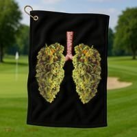 Funny Weed Lung Marijuana Bud THC Lung TShirt Golf Towel thumb 1