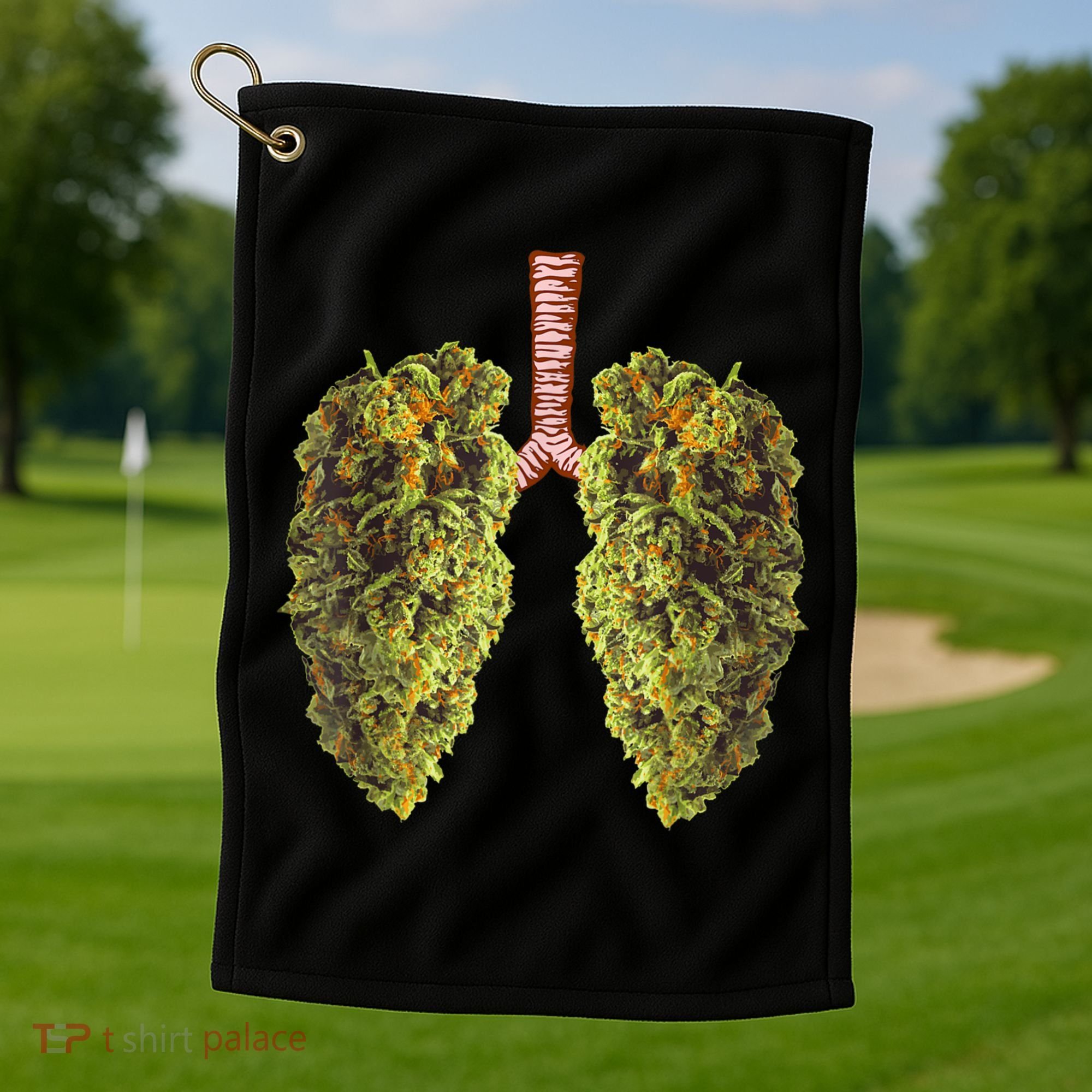 Funny Weed Lung Marijuana Bud THC Lung TShirt Golf Towel