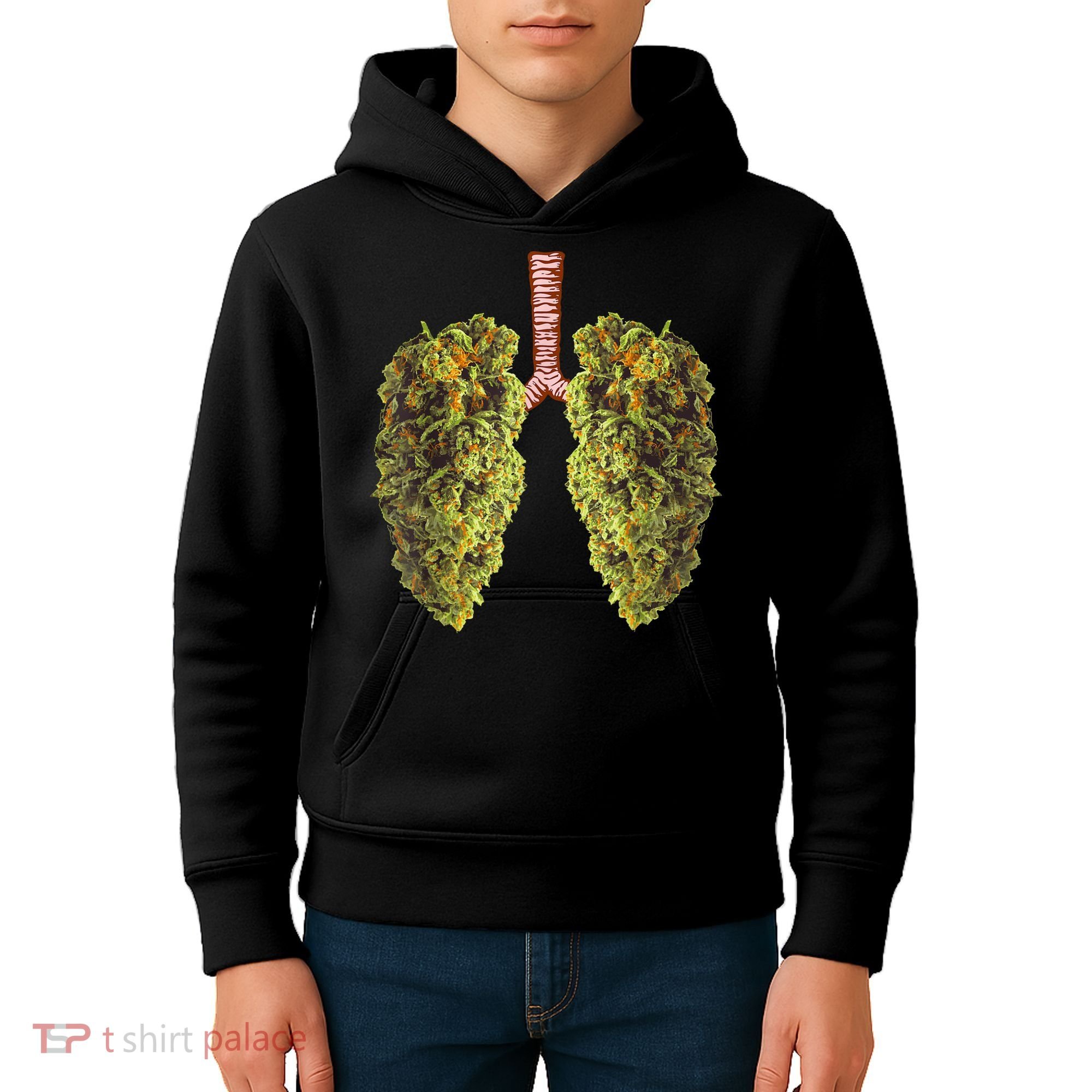 Funny Weed Lung Marijuana Bud THC Lung TShirt Kids Hoodie