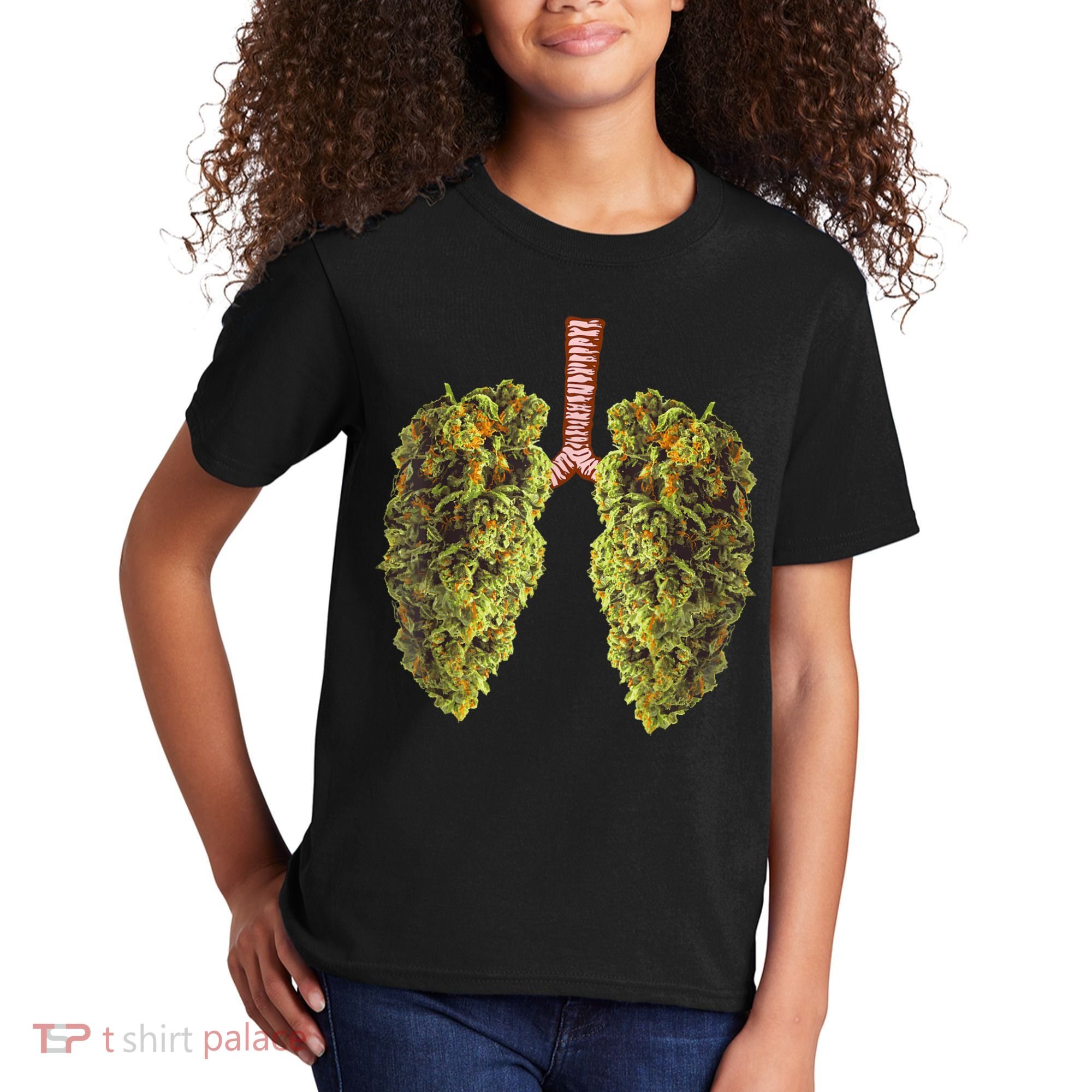 Funny Weed Lung Marijuana Bud THC Lung TShirt Kids T-Shirt