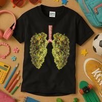 Funny Weed Lung Marijuana Bud THC Lung TShirt Kids T-Shirt thumb 3