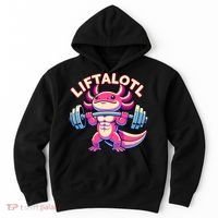 Fitness, Weight Lifting Training, Workout, Axolotl LIFTALOTL Hoodie thumb 0