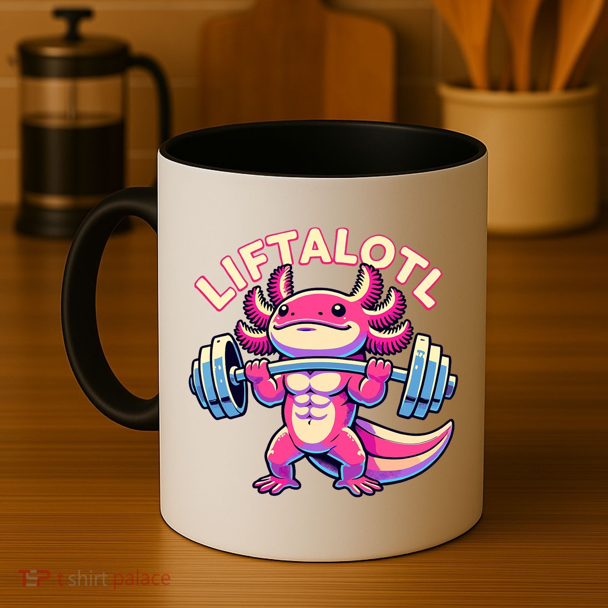 Fitness, Weight Lifting Training, Workout, Axolotl LIFTALOTL Coffee Mug