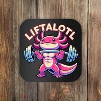 Fitness, Weight Lifting Training, Workout, Axolotl LIFTALOTL Coaster thumb 0