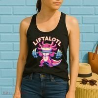 Fitness, Weight Lifting Training, Workout, Axolotl LIFTALOTL Women's Tank Top thumb 2