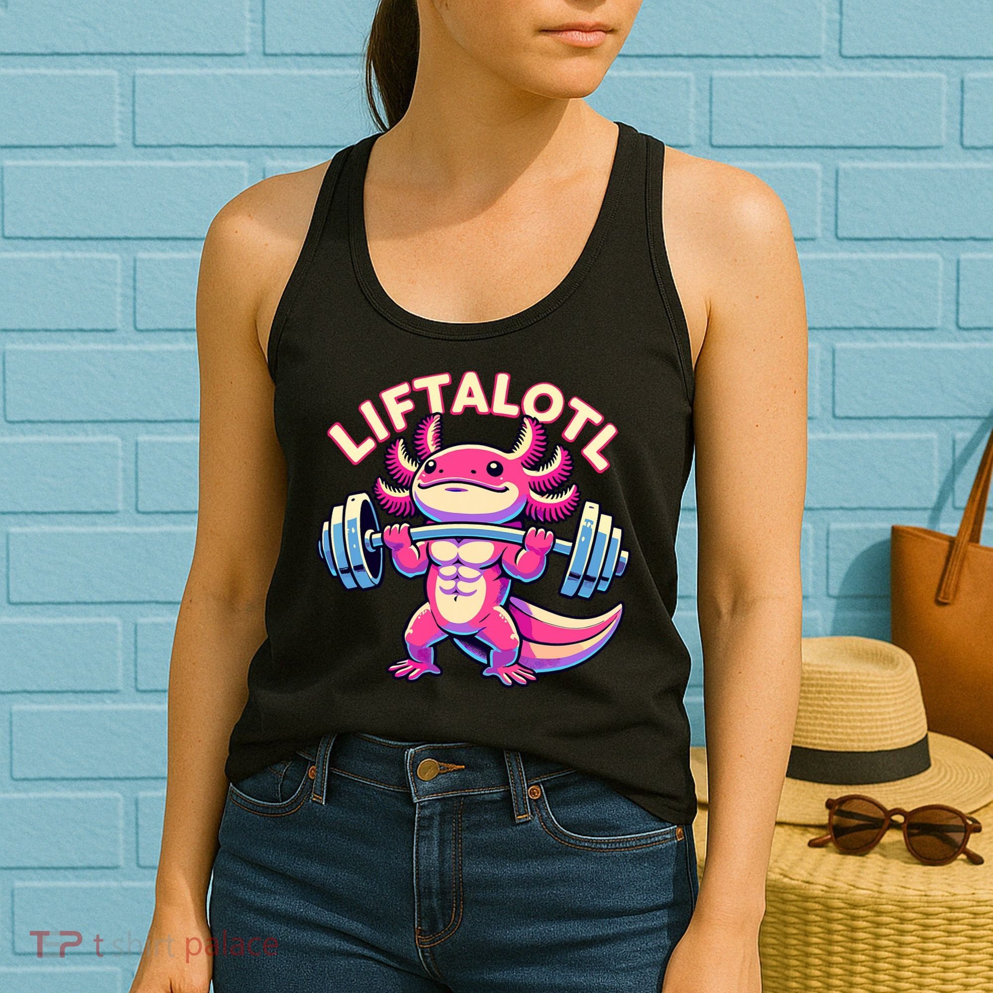 Fitness, Weight Lifting Training, Workout, Axolotl LIFTALOTL Women's Tank Top