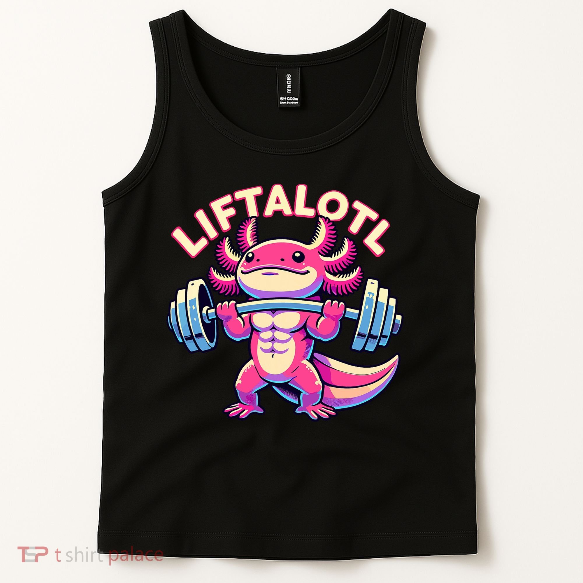 Fitness, Weight Lifting Training, Workout, Axolotl LIFTALOTL Tank Top