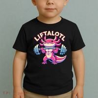 Fitness, Weight Lifting Training, Workout, Axolotl LIFTALOTL Toddler T-Shirt thumb 2