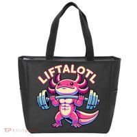 Fitness, Weight Lifting Training, Workout, Axolotl LIFTALOTL Tote Bag thumb 0