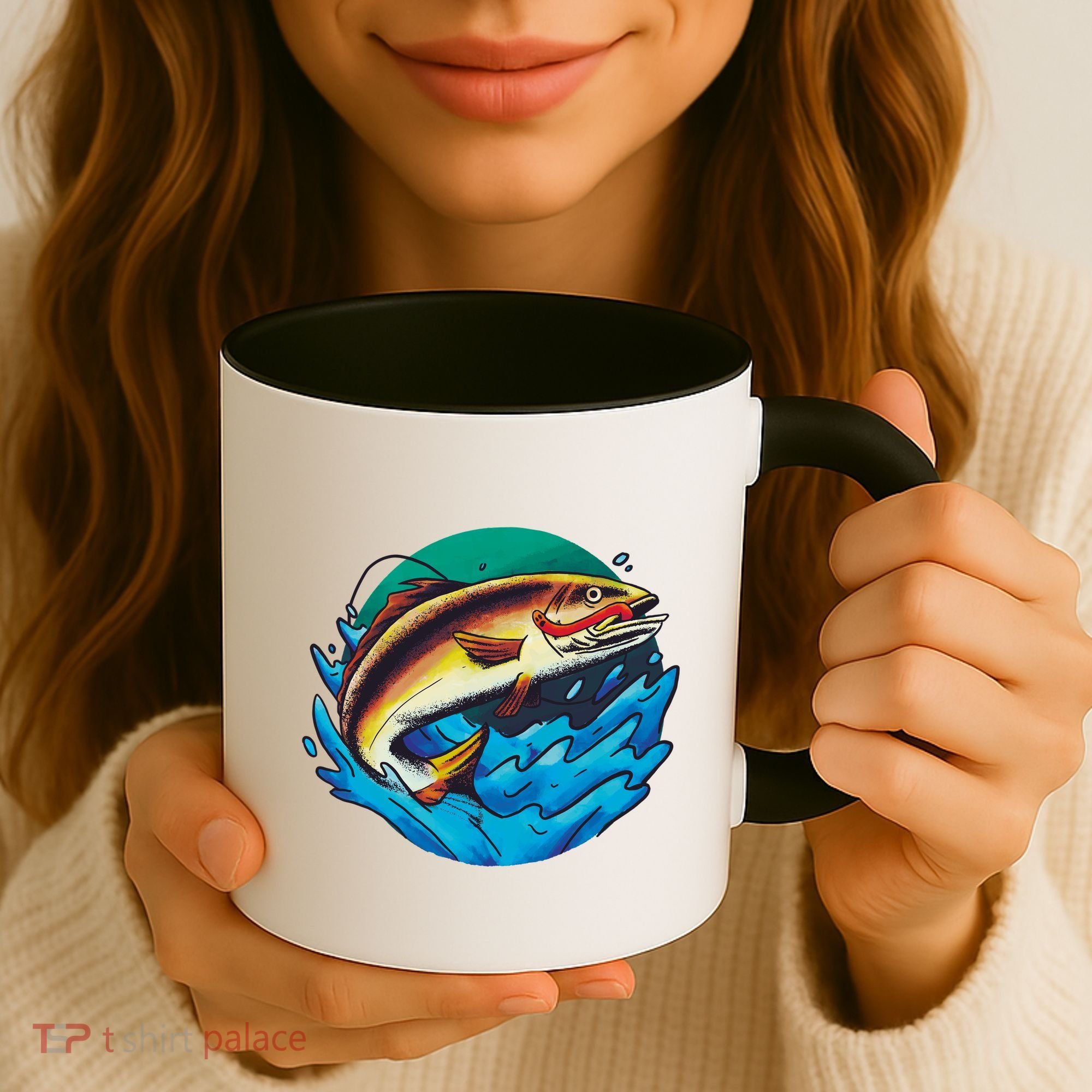 Fishing Worm Lake Coffee Mug