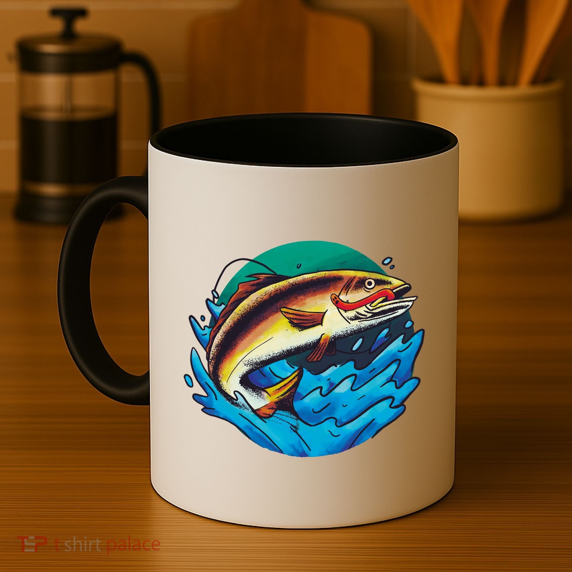 Fishing Worm Lake Coffee Mug