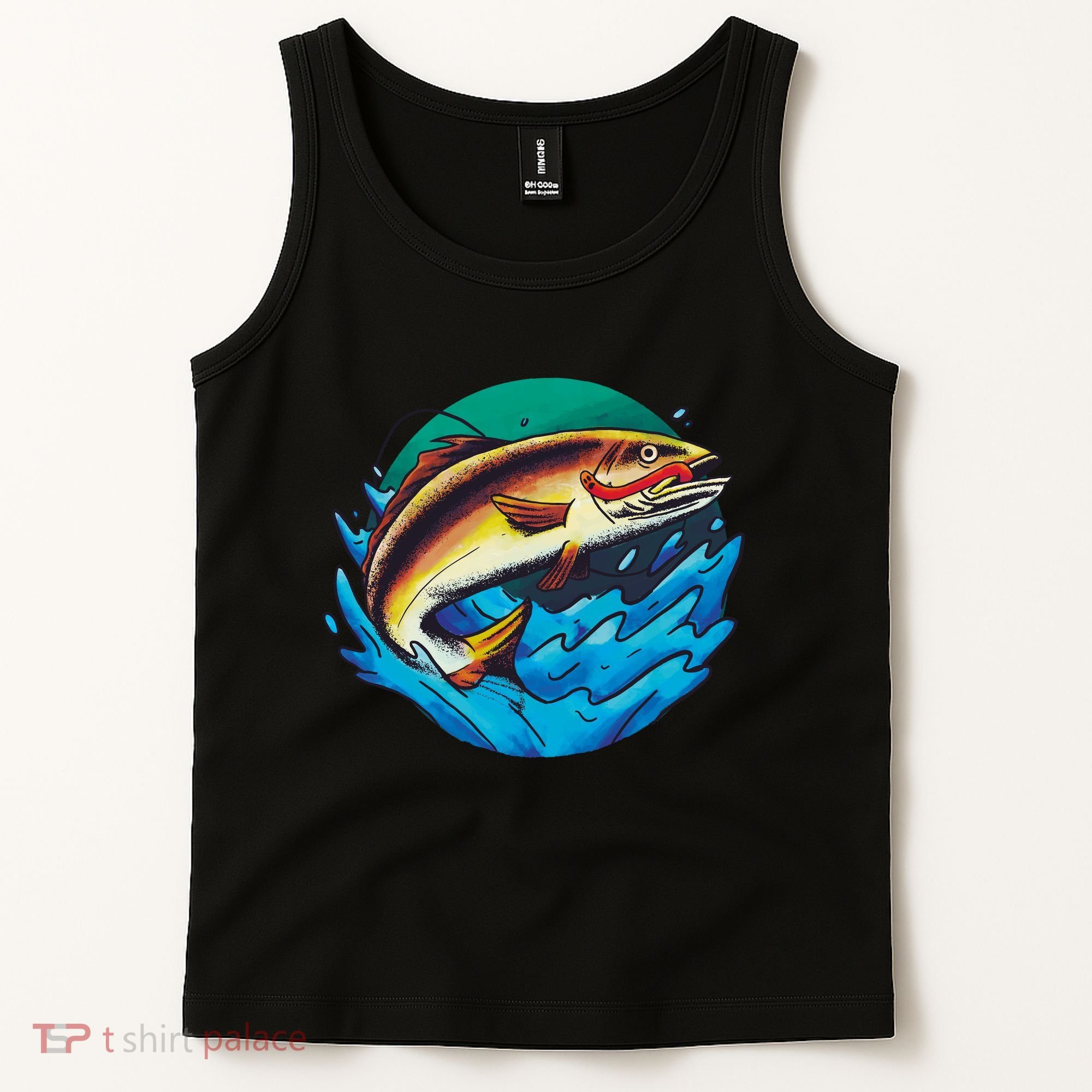 Fishing Worm Lake Tank Top