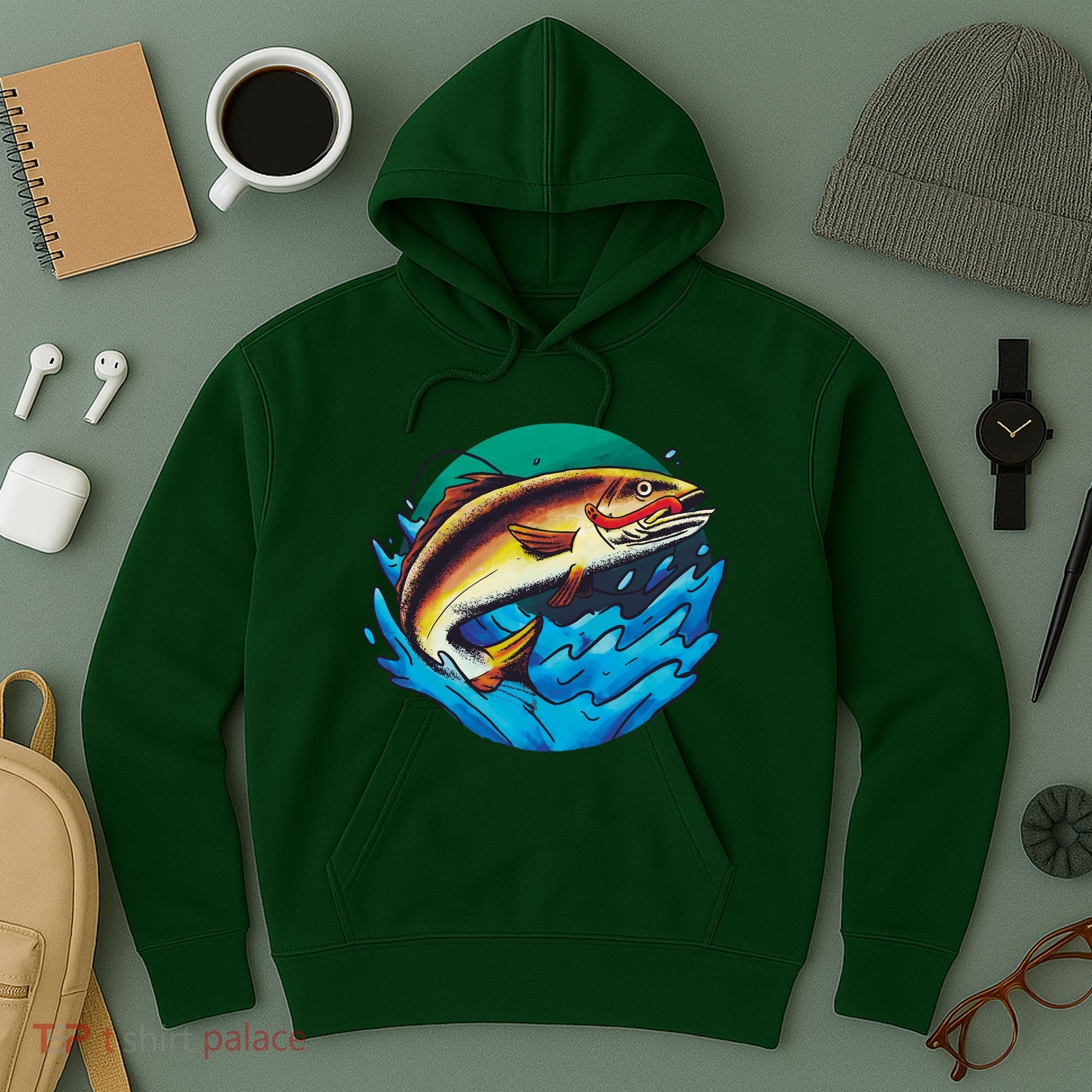 Fishing Worm Lake Hoodie