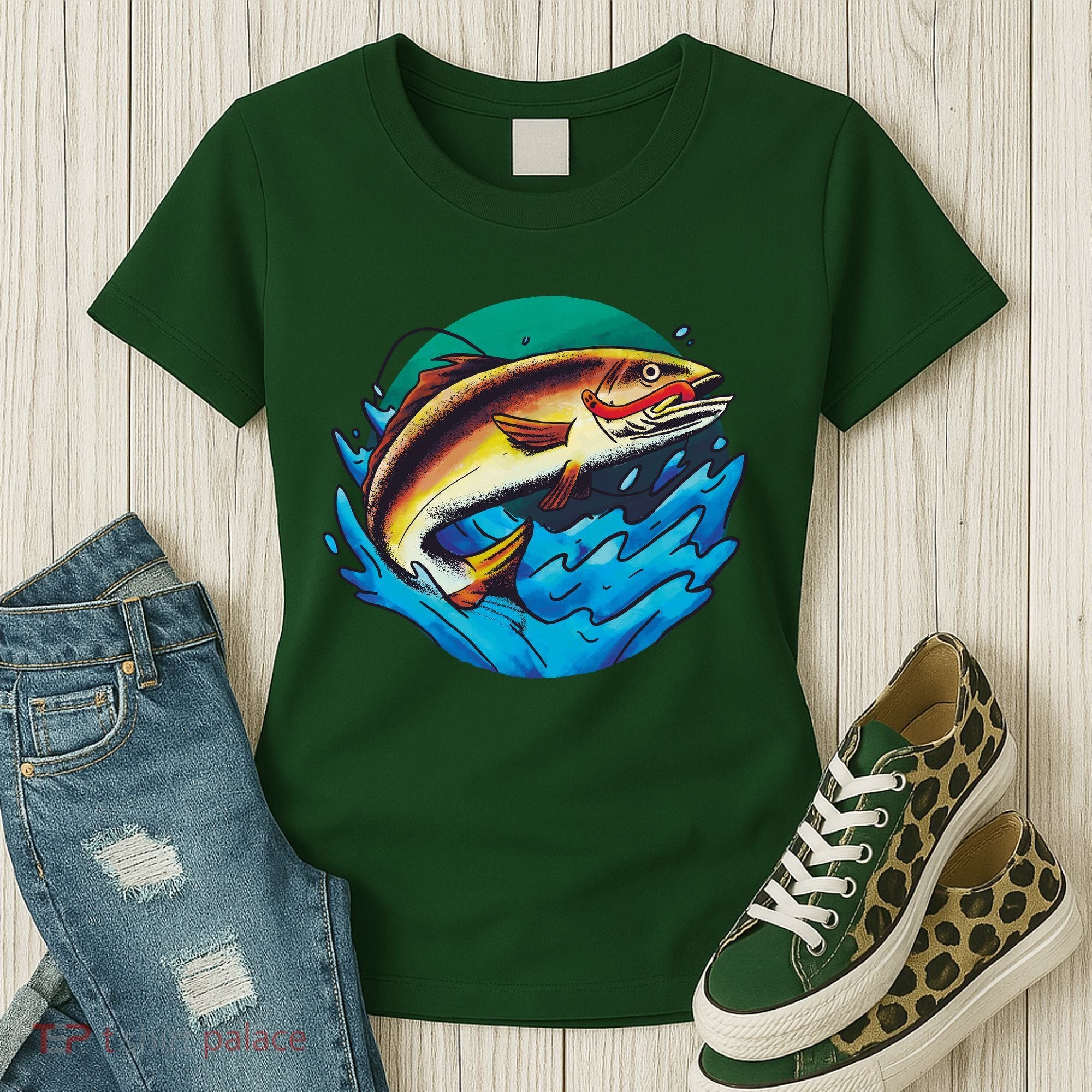 Fishing Worm Lake Women's T-Shirt