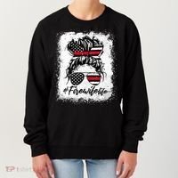 Fire Wife Life Firefighter's Wife Bleached Women Messy Bun Gift Women's Sweatshirt thumb 0