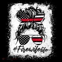 Fire Wife Life Firefighter's Wife Bleached Women Messy Bun Gift Coffee Mug thumb 5