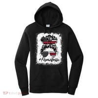 Fire Wife Life Firefighter's Wife Bleached Women Messy Bun Gift Women's Hoodie thumb 0