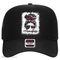 Fire Wife Life Firefighter's Wife Bleached Women Messy Bun Gift Hat thumb 0