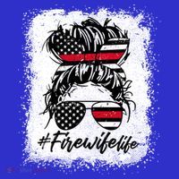 Fire Wife Life Firefighter's Wife Bleached Women Messy Bun Gift Apron thumb 3