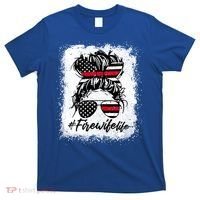 Fire Wife Life Firefighter's Wife Bleached Women Messy Bun Gift T-Shirt thumb 0