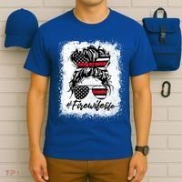 Fire Wife Life Firefighter's Wife Bleached Women Messy Bun Gift T-Shirt thumb 6