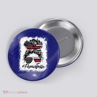 Fire Wife Life Firefighter's Wife Bleached Women Messy Bun Gift Button thumb 0