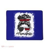 Fire Wife Life Firefighter's Wife Bleached Women Messy Bun Gift Mousepad thumb 0