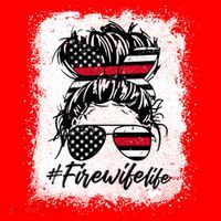 Fire Wife Life Firefighter's Wife Bleached Women Messy Bun Gift Santa Hat thumb 1