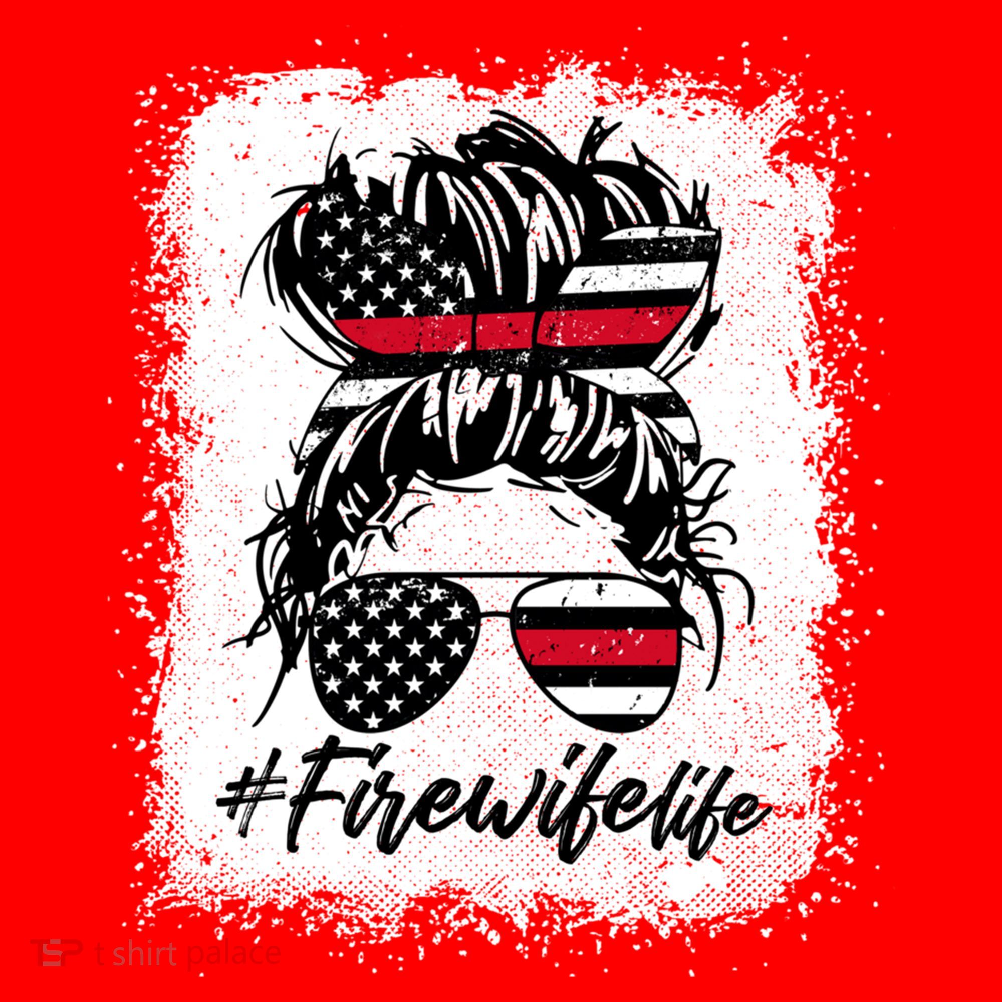 Fire Wife Life Firefighter's Wife Bleached Women Messy Bun Gift Santa Hat
