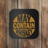Funny Whiskey Lovers Gift May Contain Whiskey Coaster thumb 0