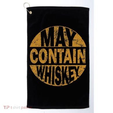 Funny Whiskey Lovers Gift May Contain Whiskey Golf Towel