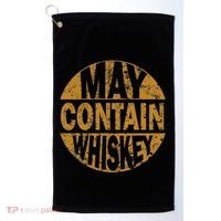 Funny Whiskey Lovers Gift May Contain Whiskey Golf Towel thumb 0