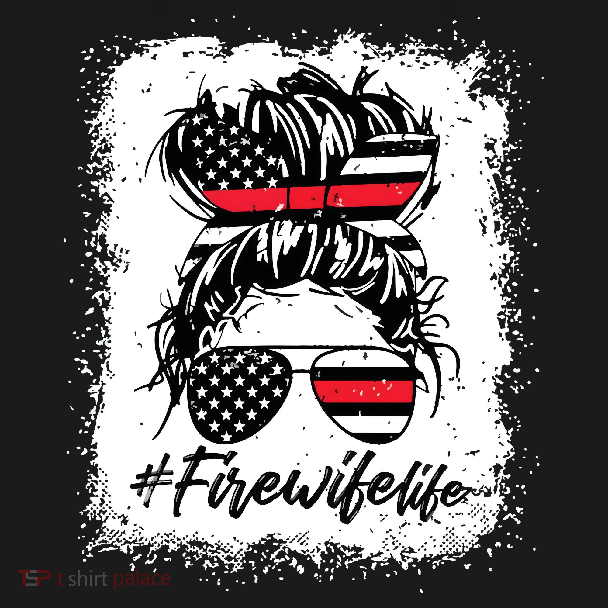 Fire Wife Life Firefighter 4th Of July US Messy Bun Bleached Mousepad
