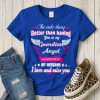 For Wives Loss Husband In Memorial Loving Husband In Heaven Gift Women's T-Shirt thumb 3