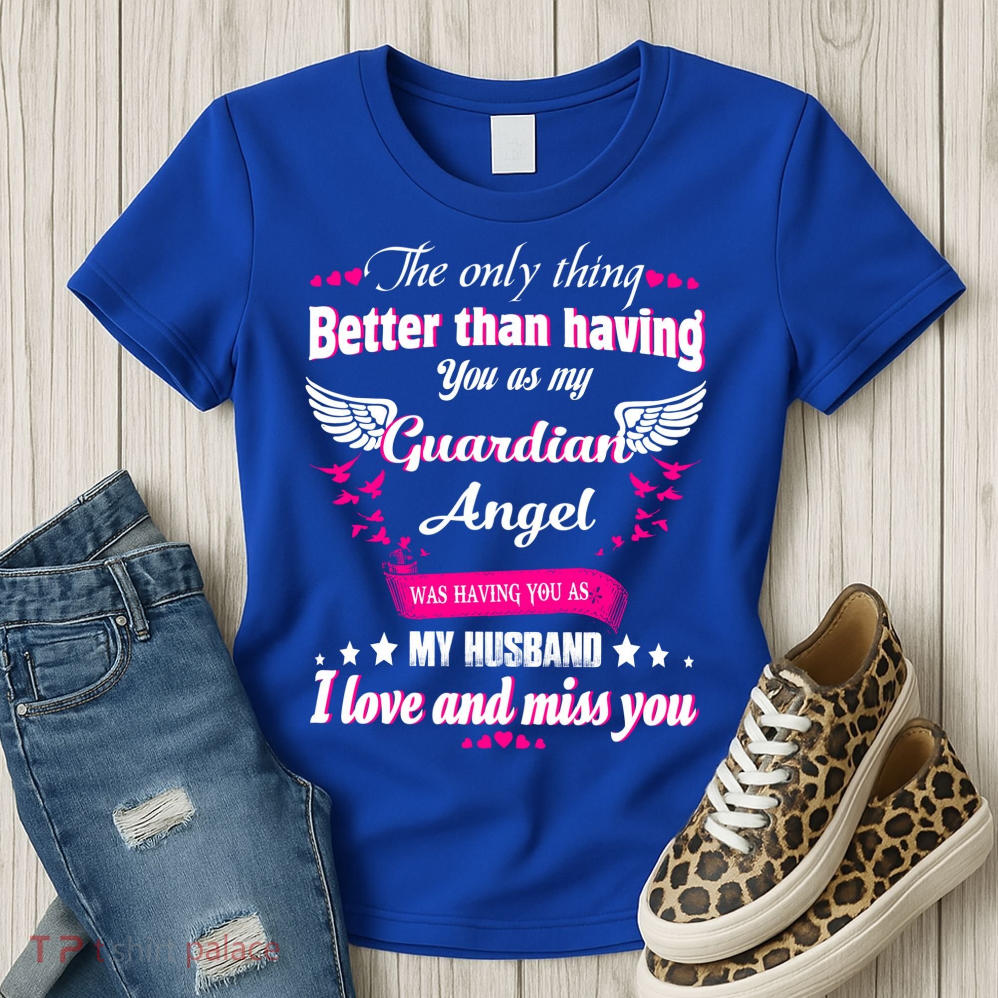 For Wives Loss Husband In Memorial Loving Husband In Heaven Gift Women's T-Shirt