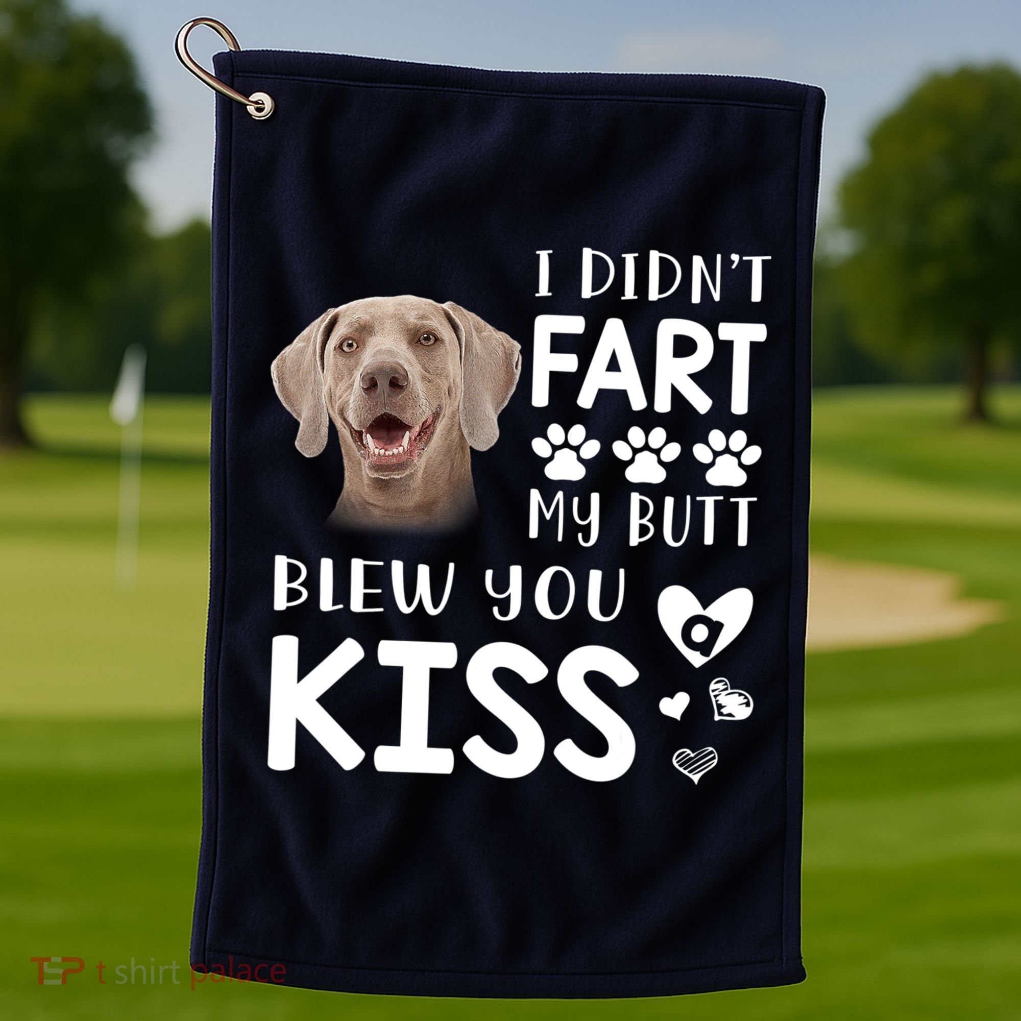 Funny Weimaraner Mom Dad Dog Lovers Gift Golf Towel