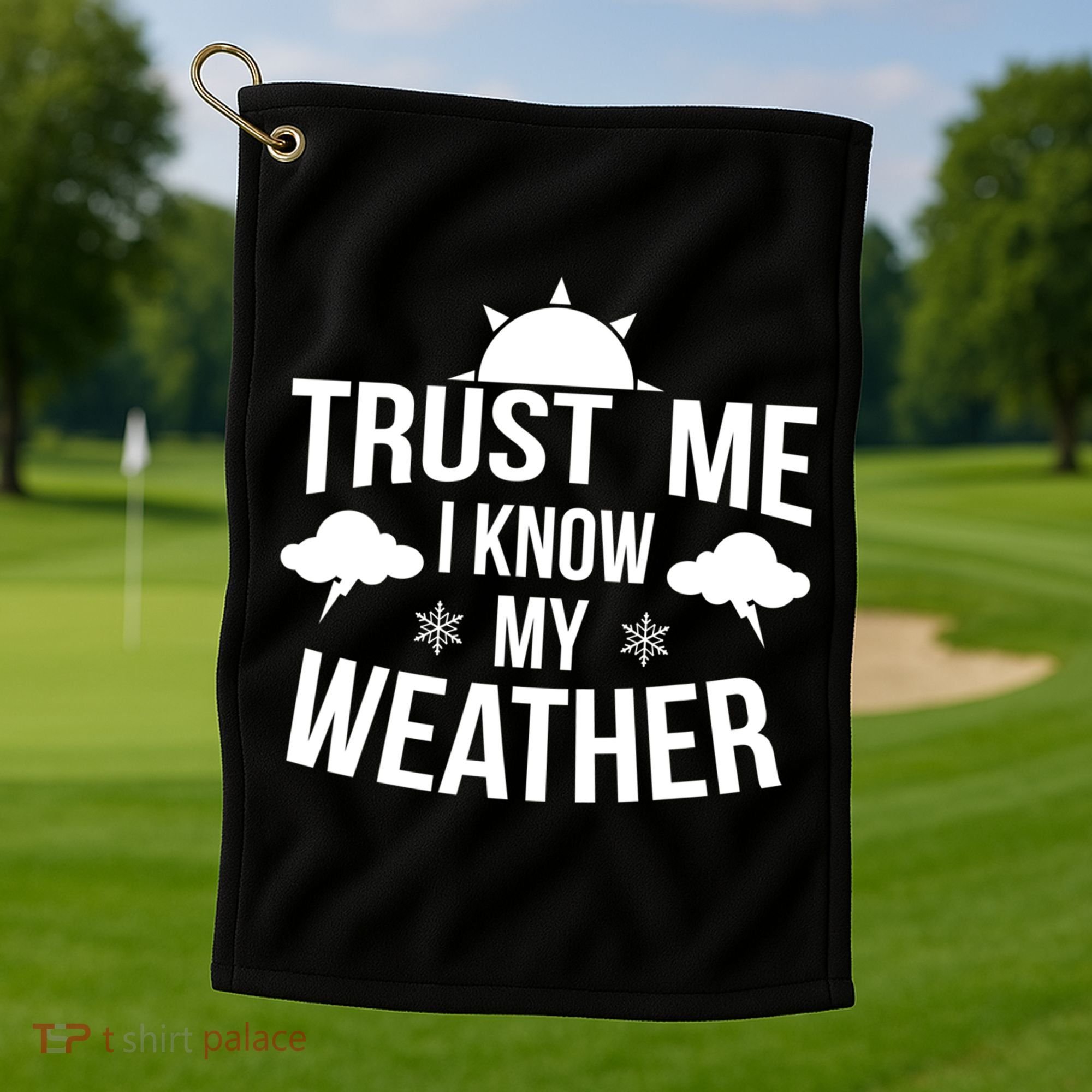 Funny Weather Meteorologist Gift Forecaster Weatherman Climate Fun Gift Golf Towel