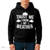 Funny Weather Meteorologist Gift Forecaster Weatherman Climate Fun Gift Kids Hoodie thumb 4