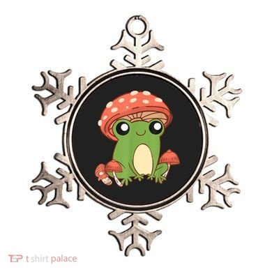 Frog With Mushroom Hat Cute Cottagecore Aesthetic Ornament