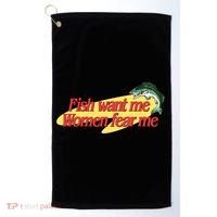 Fish Want Me Women Fear Me Golf Towel thumb 0