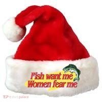 Fish Want Me Women Fear Me Santa Hat thumb 0