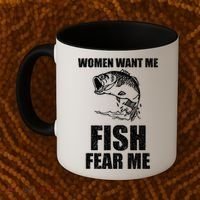Fish Want Me, Women Fear Me Meme Coffee Mug thumb 2