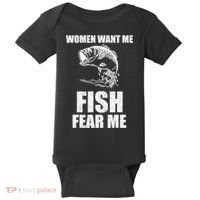 Fish Want Me, Women Fear Me Meme Baby Bodysuit thumb 0
