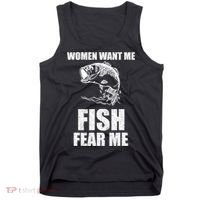 Fish Want Me, Women Fear Me Meme Tank Top thumb 0