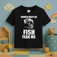 Fish Want Me, Women Fear Me Meme Toddler T-Shirt thumb 3