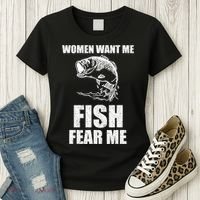 Fish Want Me, Women Fear Me Meme Women's T-Shirt thumb 3
