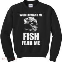 Fish Want Me, Women Fear Me Meme Kids Sweatshirt thumb 0